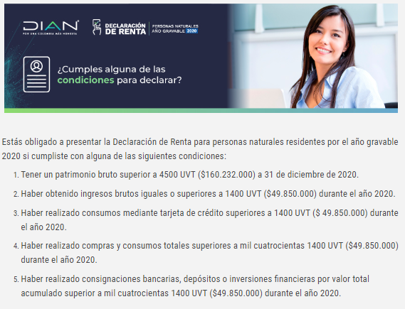 Declaración de Renta en Colombia​ quienes declarán